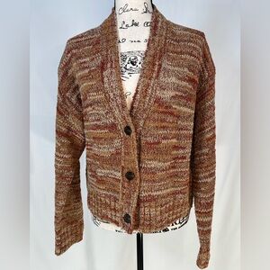 Re/Done 90s Crop Cardigan in Terra Multi Medium Bohemian Cozy Soft Warm
